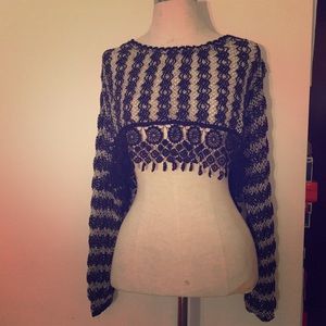 Printed Mesh Crop Top